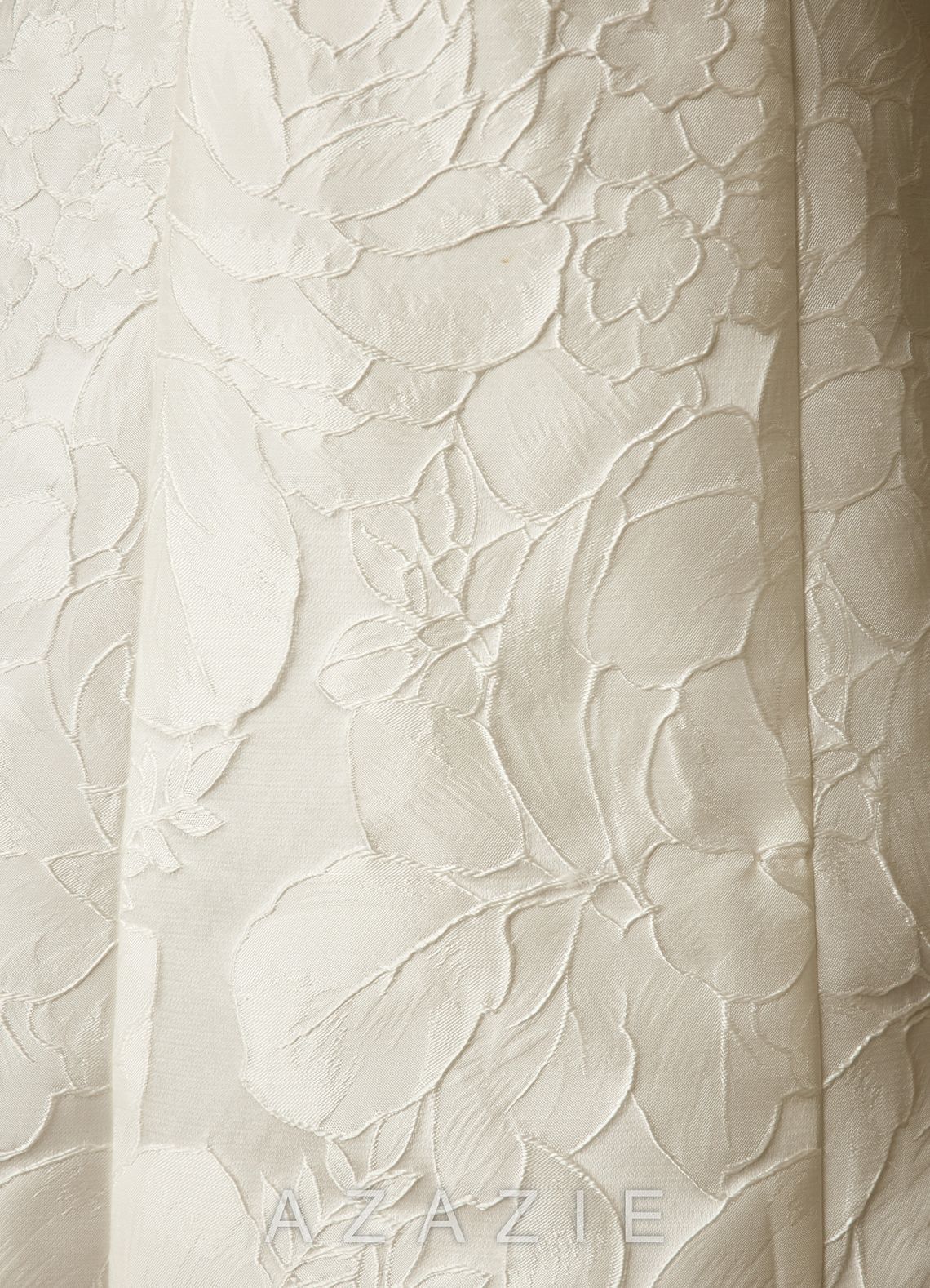 Azazie Janet Antique White A-Line Square Neckline Floral Jacquard Dress antique_white