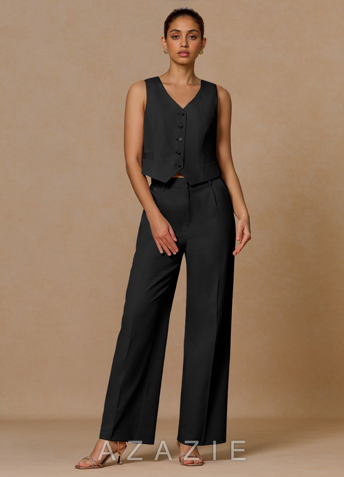 Margaret Black Cotton Linen Blend 3-Piece Suit