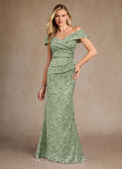 Azazie Canton Dusty Sage Mermaid Off the Shoulder Floral Burnout Dress dusty_sage