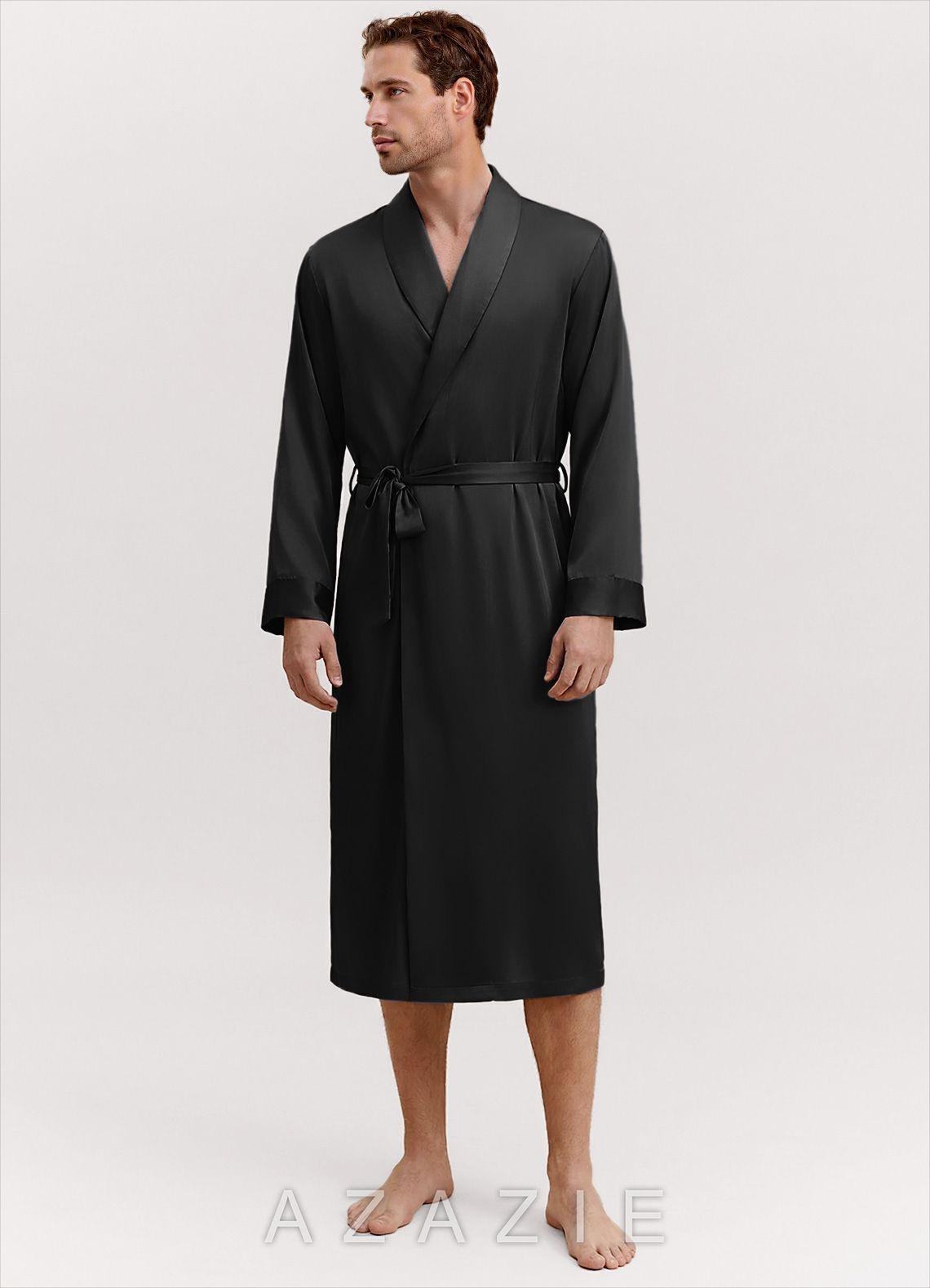 Men's Classic Satin Robe  black