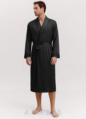 Men's Classic Satin Robe  black