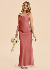 Azazie Trinity Junior Antique Rose Mermaid Pleated Chiffon Dress