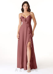 Azazie Tarni Amethyst A-Line Chiffon Dress