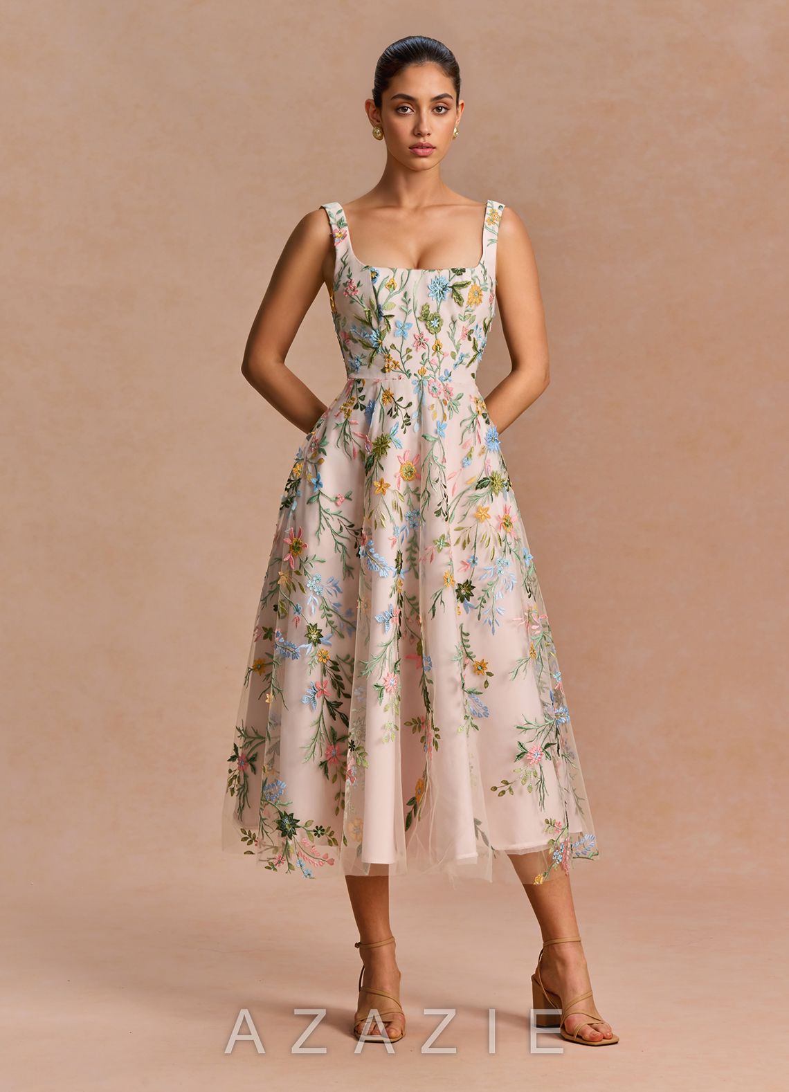 Azaria {color} Midi Dress  sp_blush_pink_multi_#bm134766