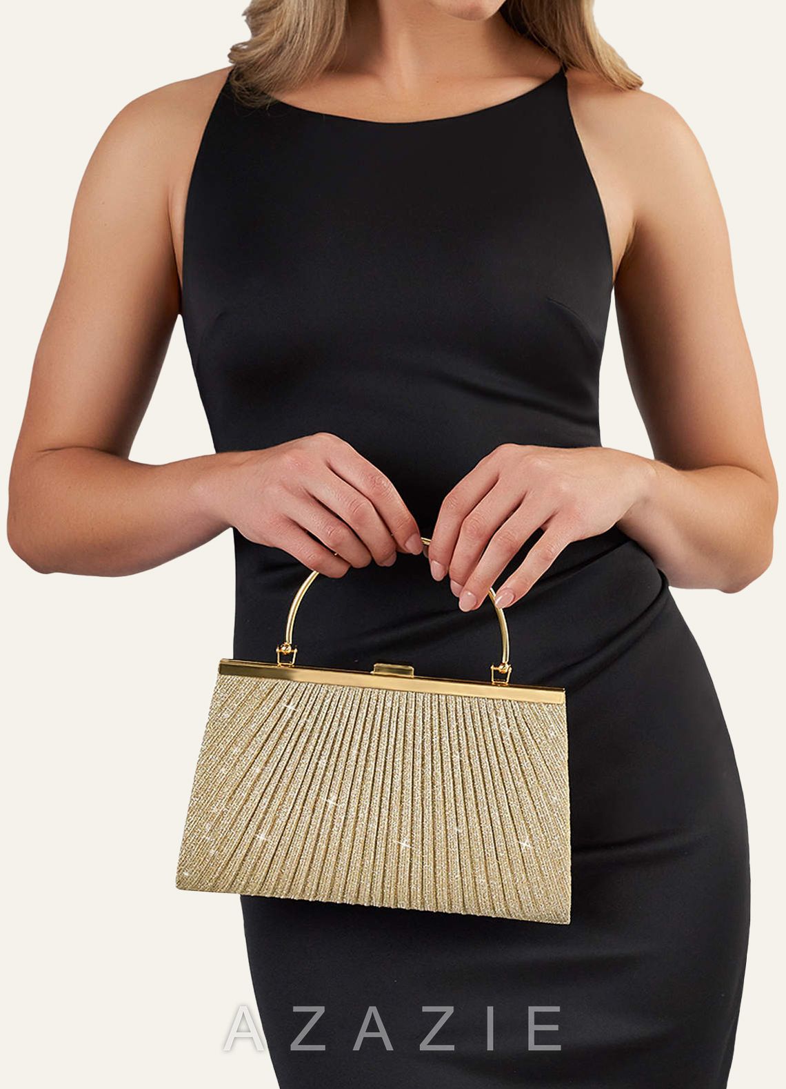 Glitter Pleated Handbag