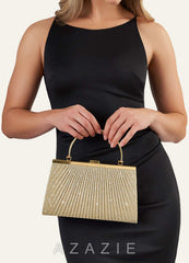 Glitter Pleated Handbag