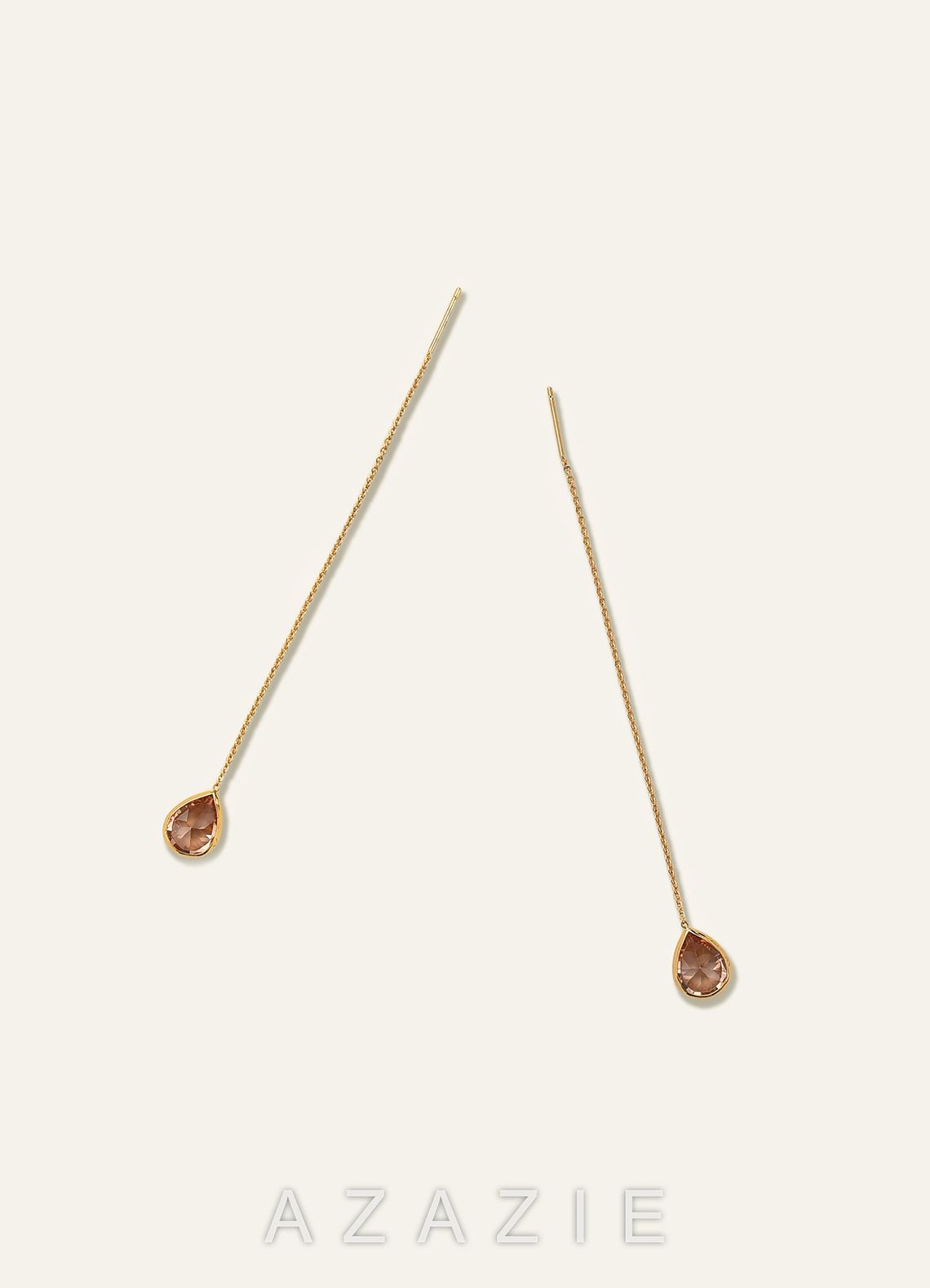 Crystal Teardrop Threader Earrings