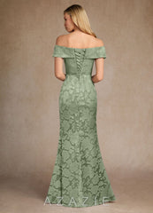 Azazie Canton Dusty Sage Mermaid Off the Shoulder Floral Burnout Dress dusty_sage