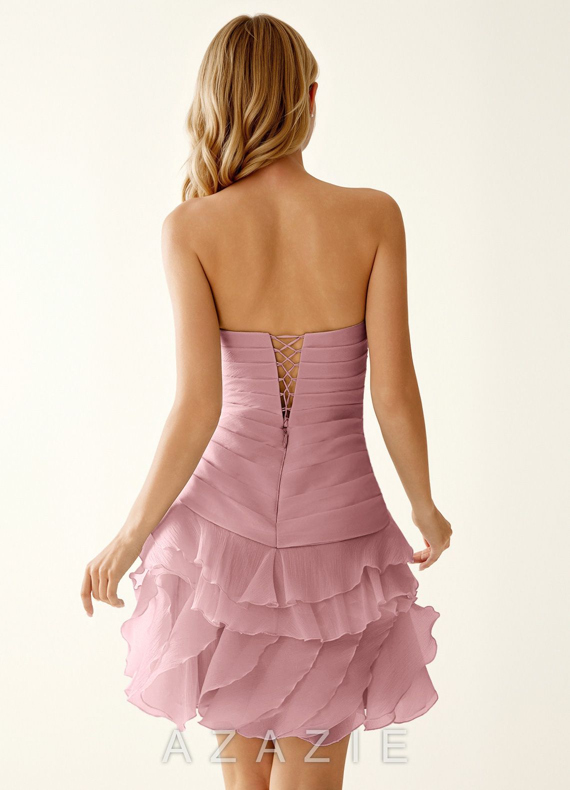 Rentina Dusty Pink Ball Gowns Tulle Mini Dress