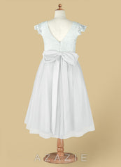 Azazie Vetty Diamond White A-Line Lace Tulle Dress diamond_white