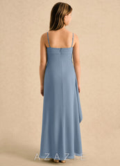 Azazie Jennie Girls Formal Dusty Blue A-Line Pleated Chiffon Dress dusty_blue
