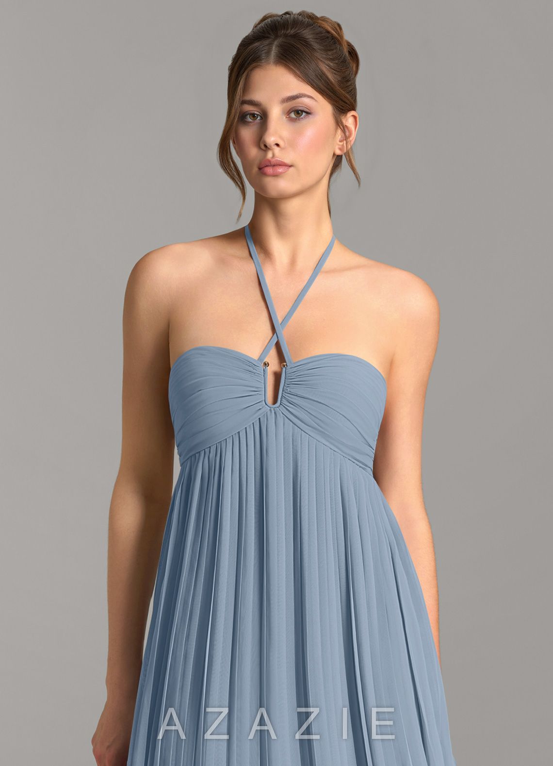Azazie Addison Dusty Blue Empire Sweetheart Neckline Chiffon Dress dusty_blue
