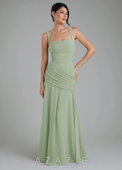 Azazie Toya Dusty Sage A-Line Corset Chiffon Dress dusty_sage