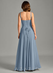 Azazie Evadina Dusty Blue A-Line Corset Chiffon Dress dusty_blue