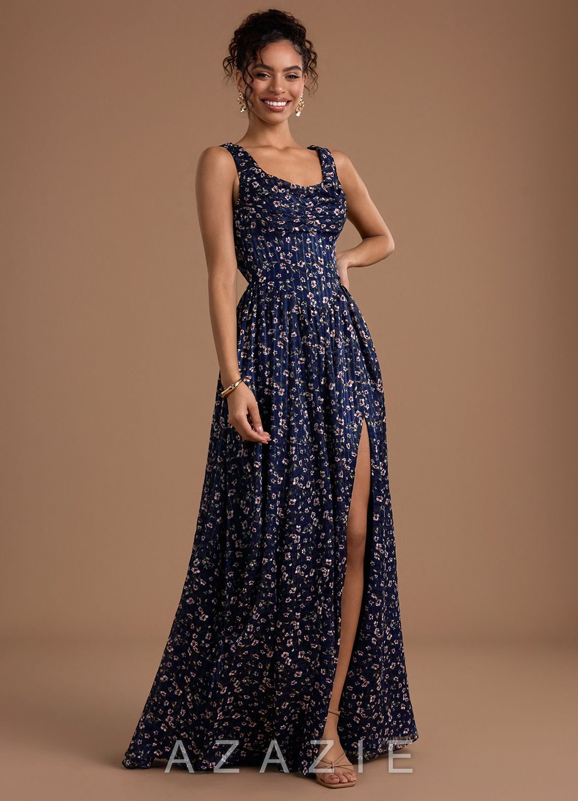 Noellia {color} Maxi Dress  sp_floral_gingham_#fg134370