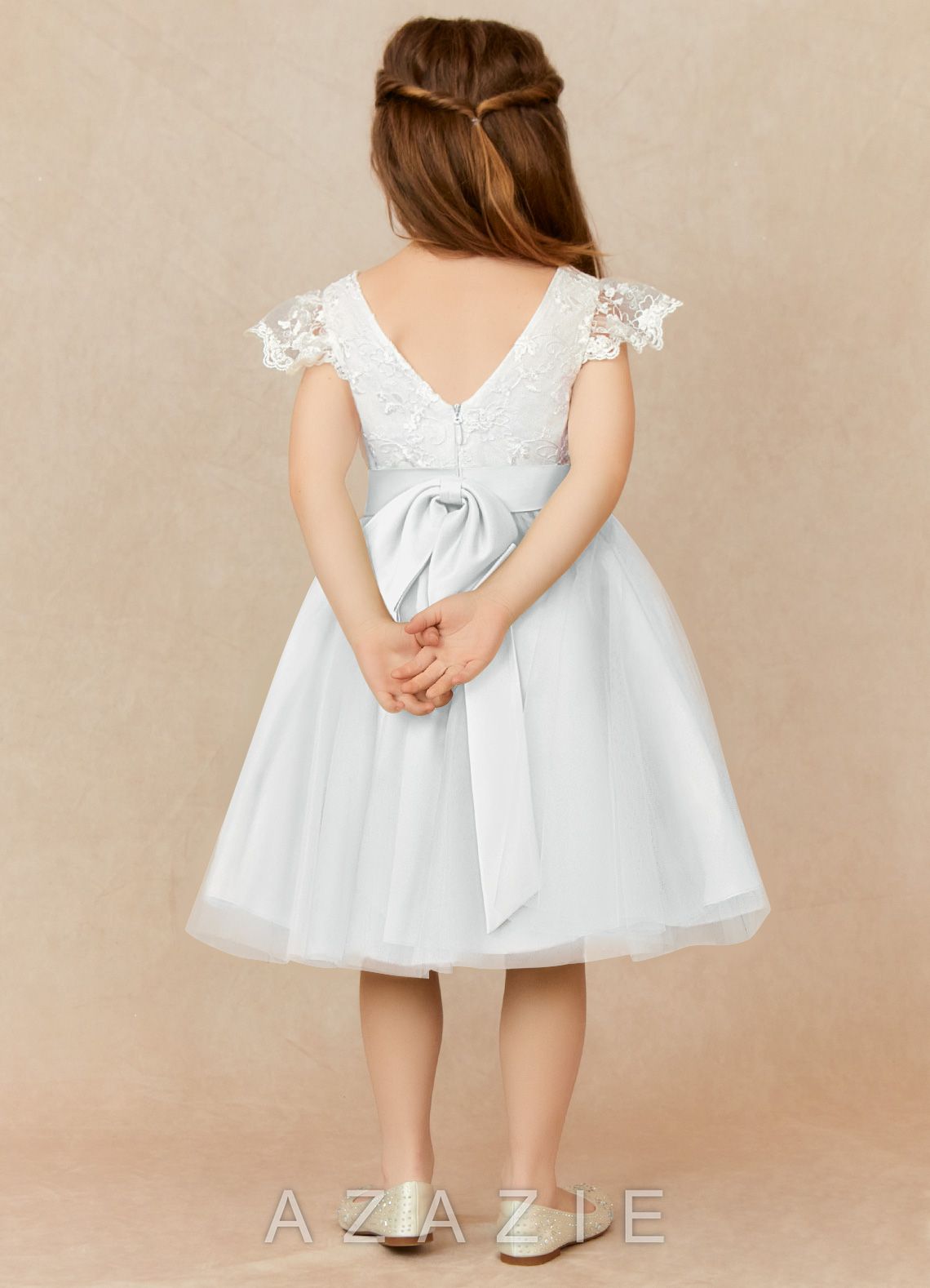 Azazie Vetty Diamond White A-Line Lace Tulle Dress diamond_white