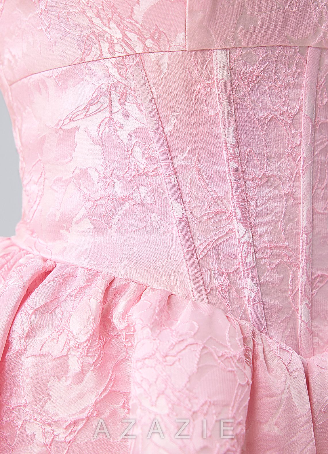 Phinsera Pink Jacquard Corset Lace-up Back Mini Dress