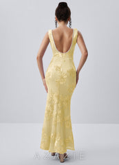 Juliette Lemon Sorbet Lace Beading Mermaid Dress