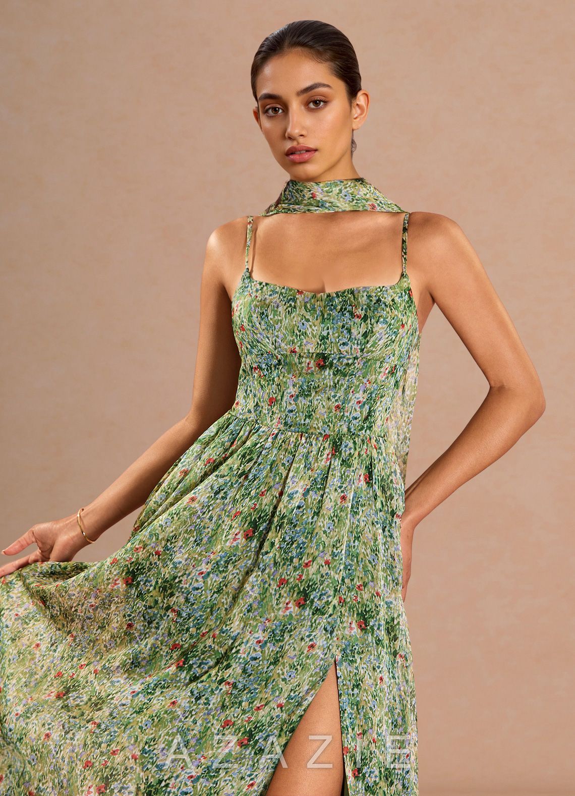 Lolla {color} Midi Dress  sp_green_floral_#gf134901