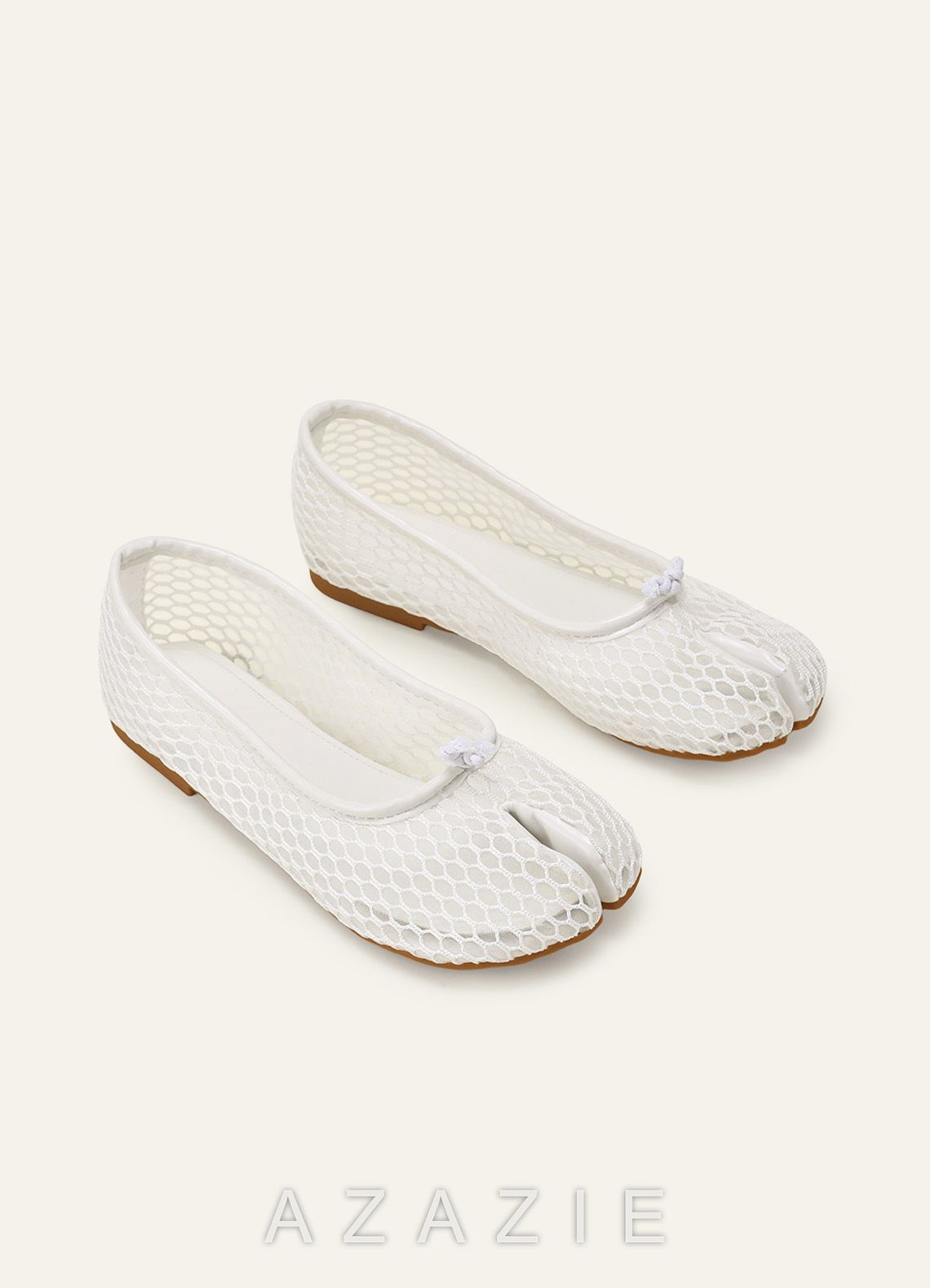 Mesh Split-Toe Tabi Fold Ballerina Ballet Flats
