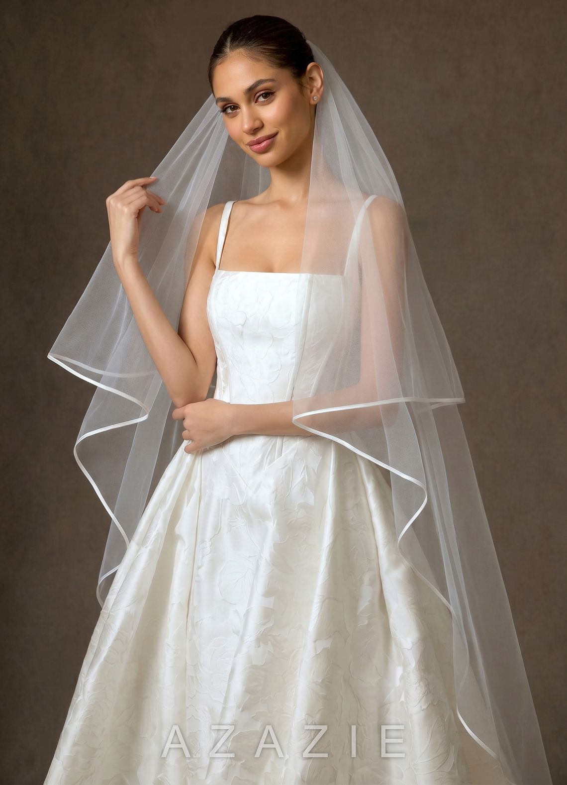 Coiled Serenity Chapel Veil  diamond_white
