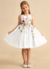 Azazie Prima Ivory A-Line Bow Tulle Dress