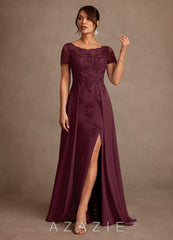 Azazie Alva Cabernet A-Line Lace Dress cabernet