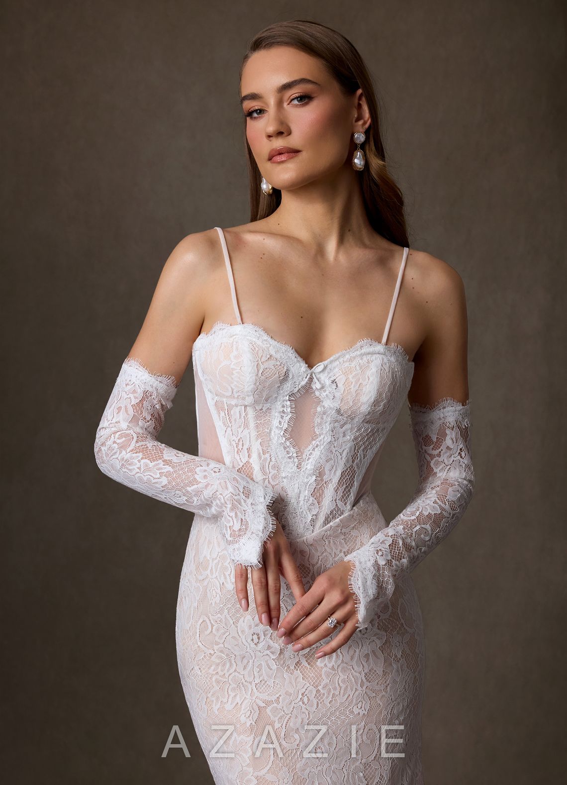 The Floral Lace Off-the-Shoulder Bridal Gloves  diamond_white