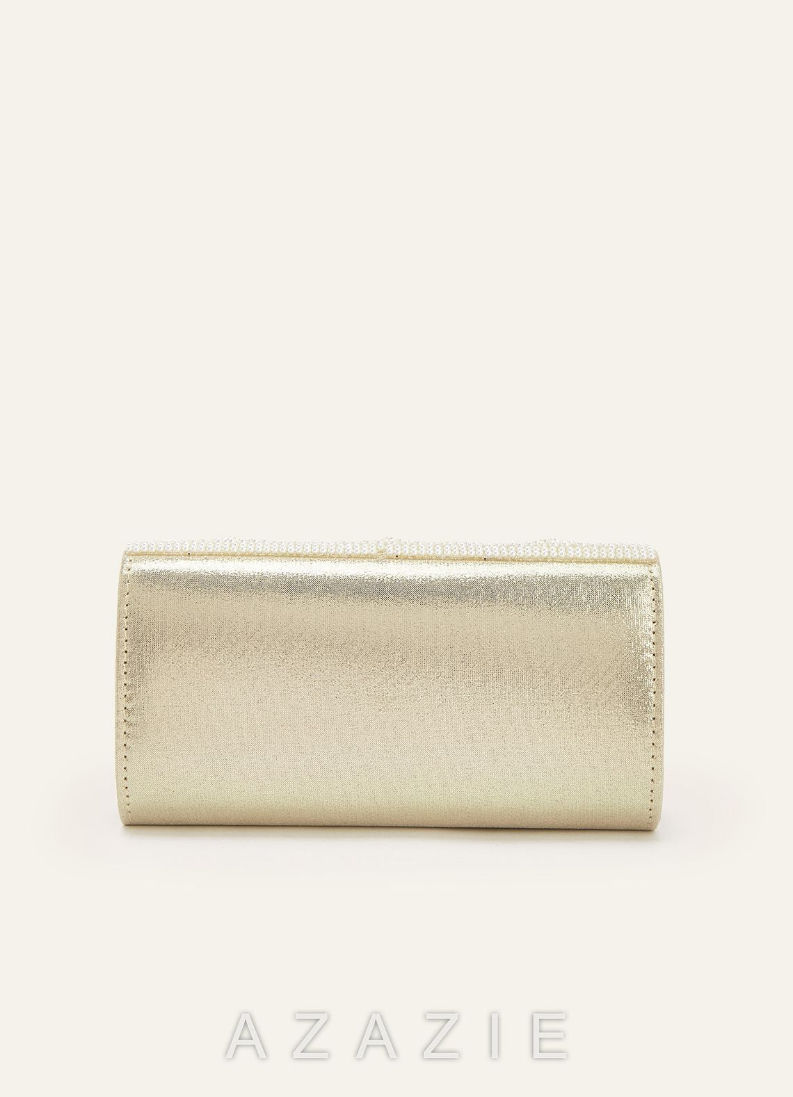 Scalloped Pearl Embellished Clutch  ivory