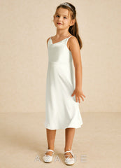 Azazie Zuzu Ivory A-Line Spaghetti Strap Stretch Satin Dress ivory