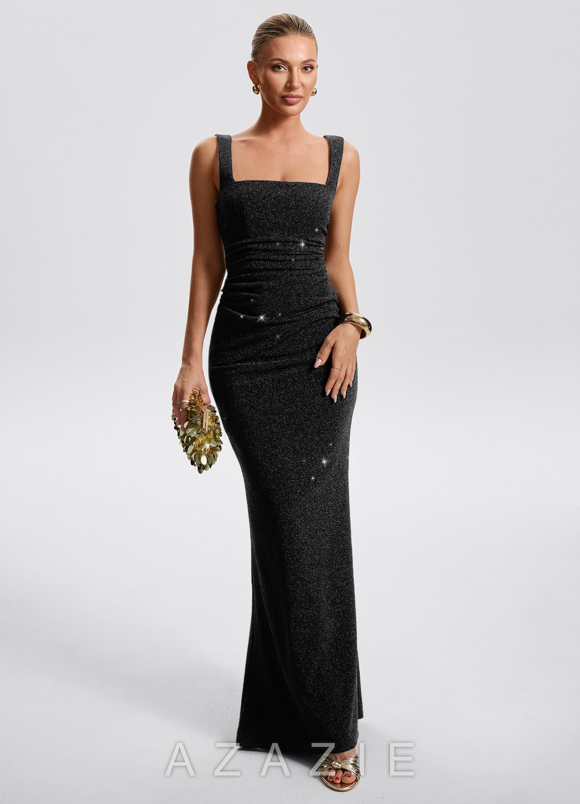 Eira {color} Rhinestones Maxi Dress  sp_black_#bk553