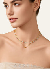 Layered Tennis Pendant Necklace