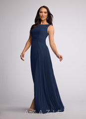 Azazie Galvan Dark Navy A-Line Sequins Chiffon Dress dark_navy