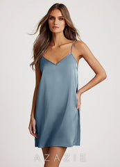 Matching Color Classic Satin Slip Dress