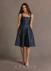 Jackey {color} Jacquard Pleated Midi Dress  navy_#ny134188