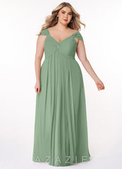 Azazie Kaitlynn Matcha Empire Ruched Chiffon Convertible Dress matcha
