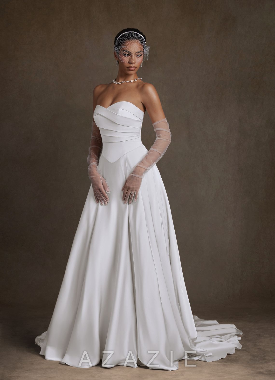 Azazie Alta Diamond White A-Line Strapless Stretch Satin Dress diamond_white