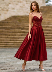 Cemtine Burgundy Lace Sequin Embroidery Satin Wedding Guest