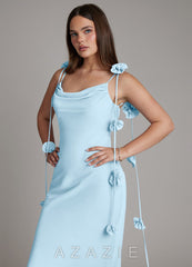 Azazie Kalico Sky Blue Mermaid Pleated Chiffon Dress sky_blue