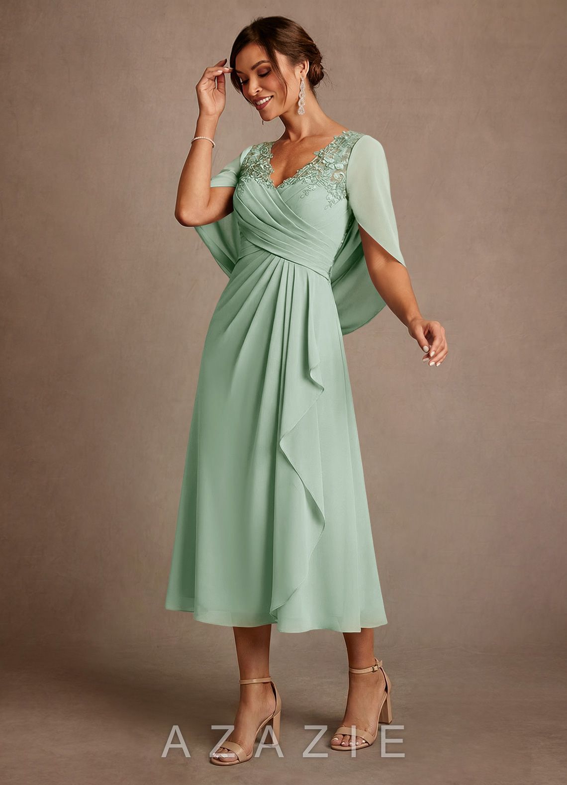 Azazie Forums Agave A-Line Lace Dress agave