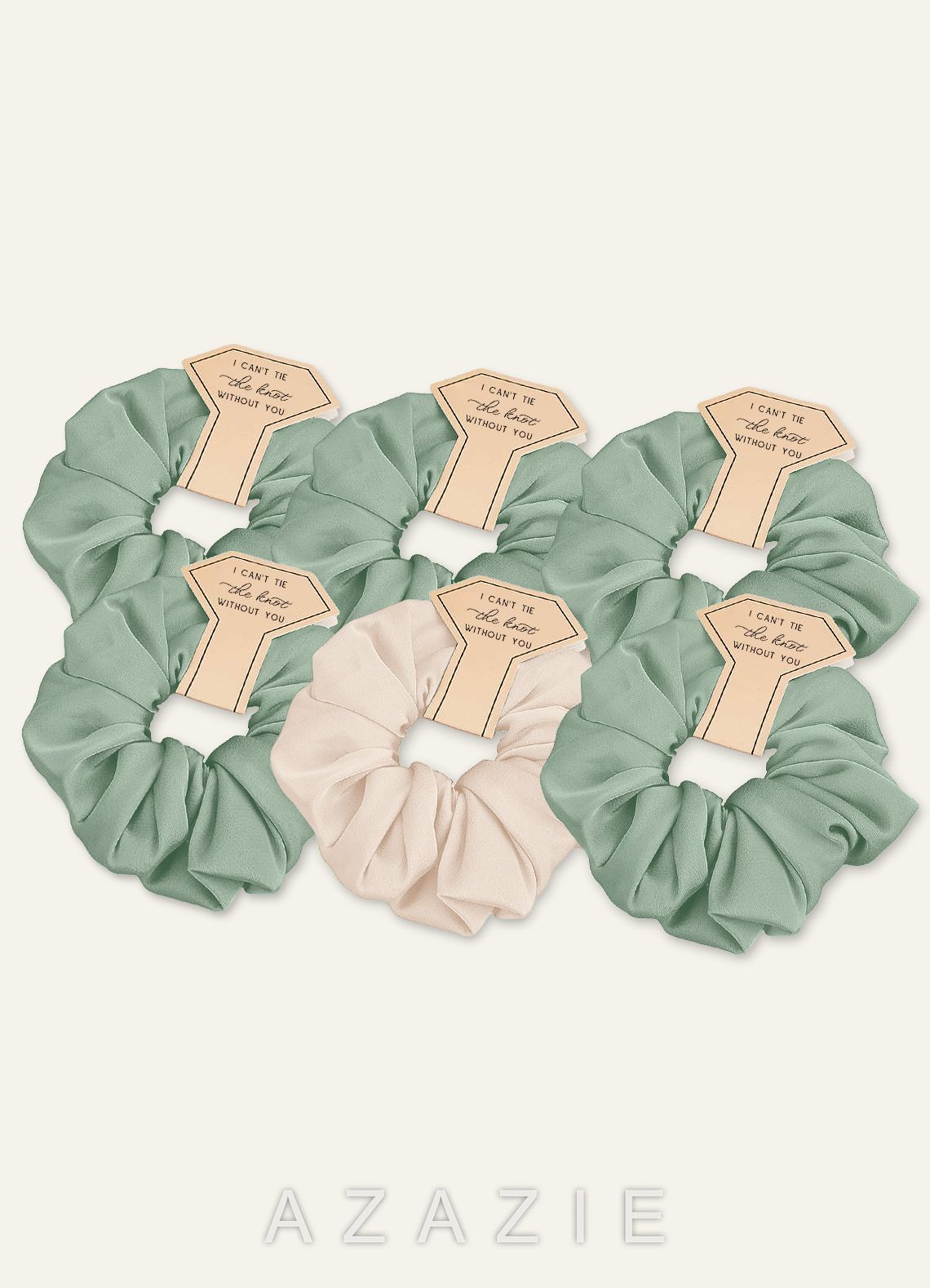 Matching Color Mixed Color Bridesmaid Stretch Satin Over Size Scrunchie Set