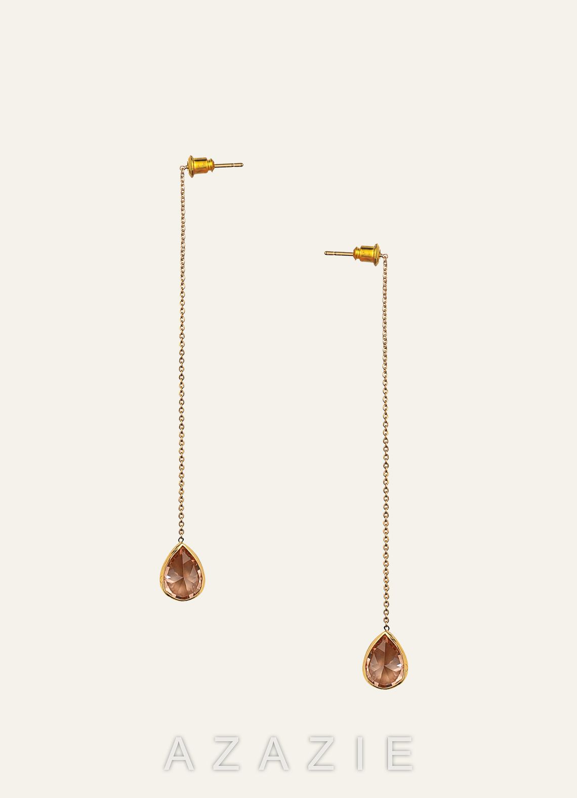 Crystal Teardrop Threader Earrings