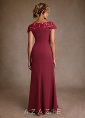 Azazie Betania Burgundy Mermaid Sequins Chiffon Dress burgundy