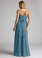 Azazie Llana A-Line Chiffon Floor-Length Dress bermuda