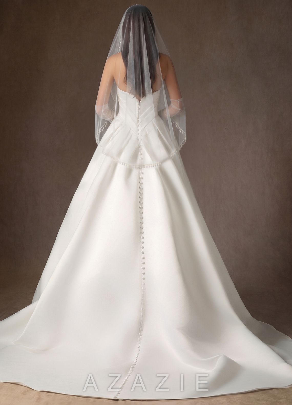 Fingertip Cascading Pearl Fringe Bridal Cape Veil