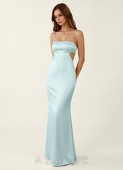 Mariannella Mist Open Back Satin Vacation Dress