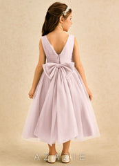 Azazie Macaron Blushing Pink A-Line Pleated Tulle Dress blushing_pink