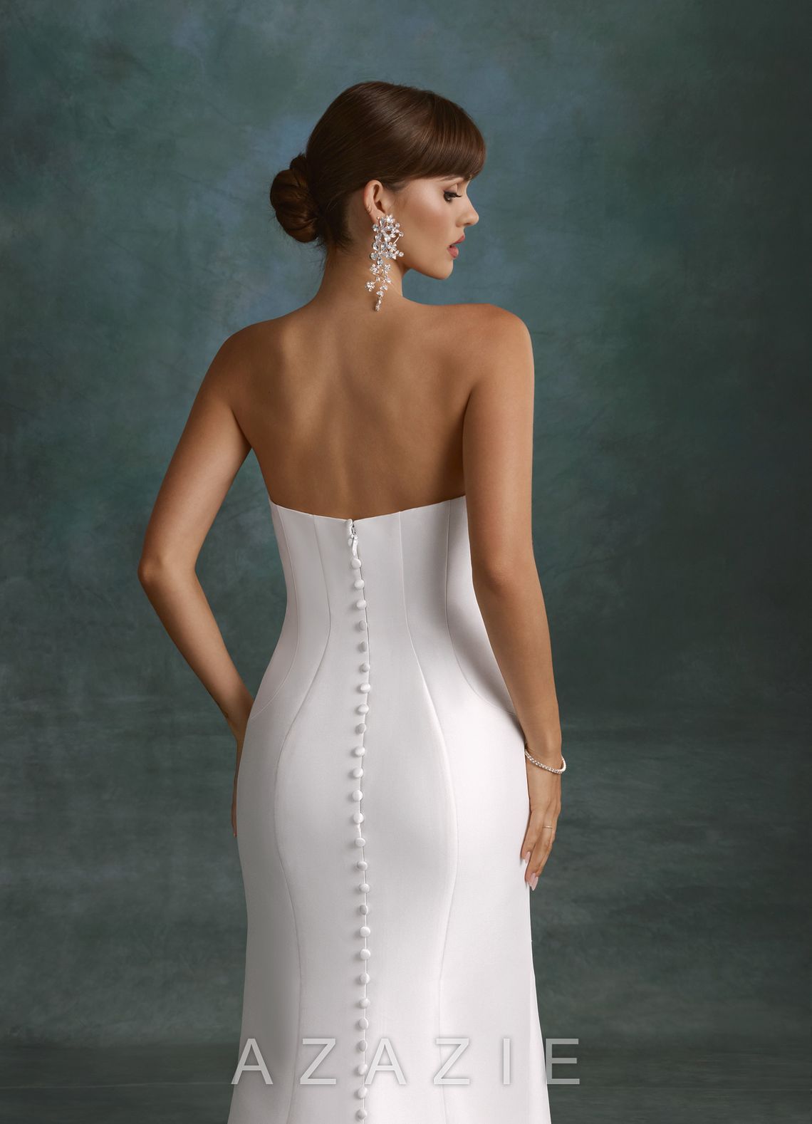 Azazie Vivianna Diamond White Mermaid Strapless Mikado Dress diamond_white