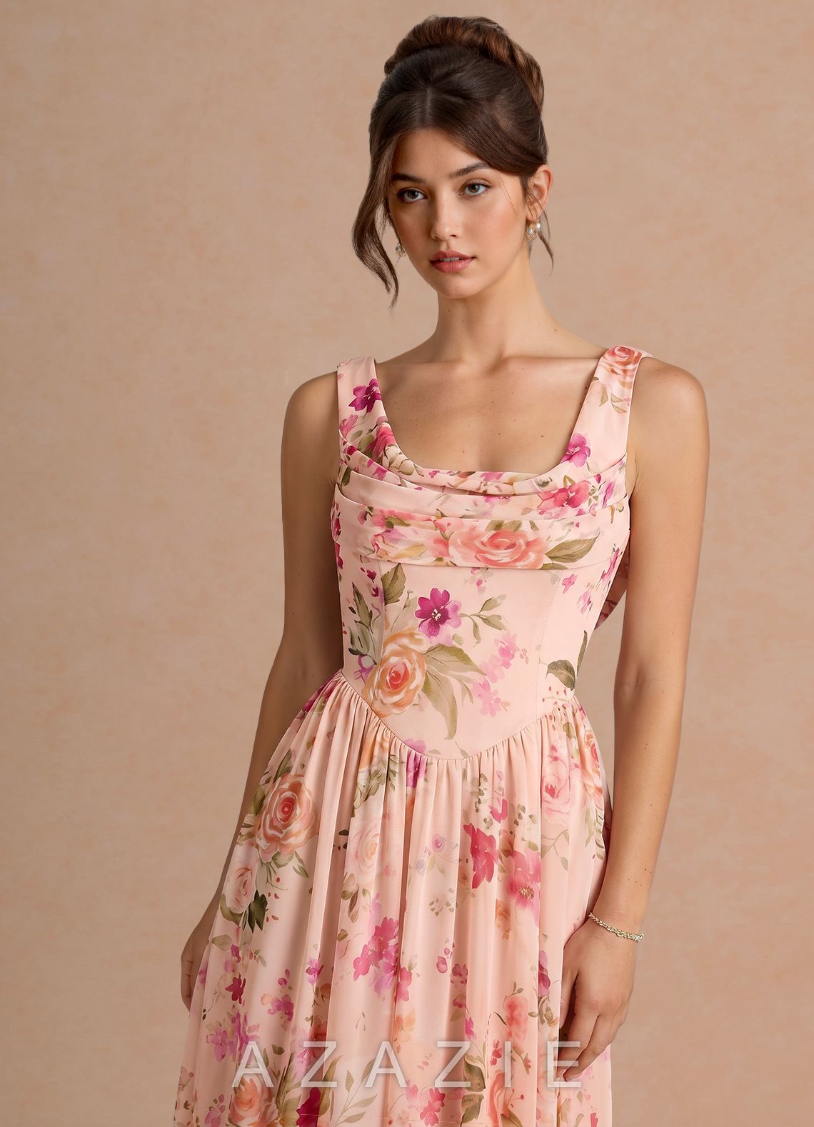 Alinae {color} Maxi Dress  sp_abstract_bouquet_floral_#111401