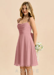 Azazie Bear Junior Dusty Rose A-Line Pleated Chiffon Dress dusty_rose